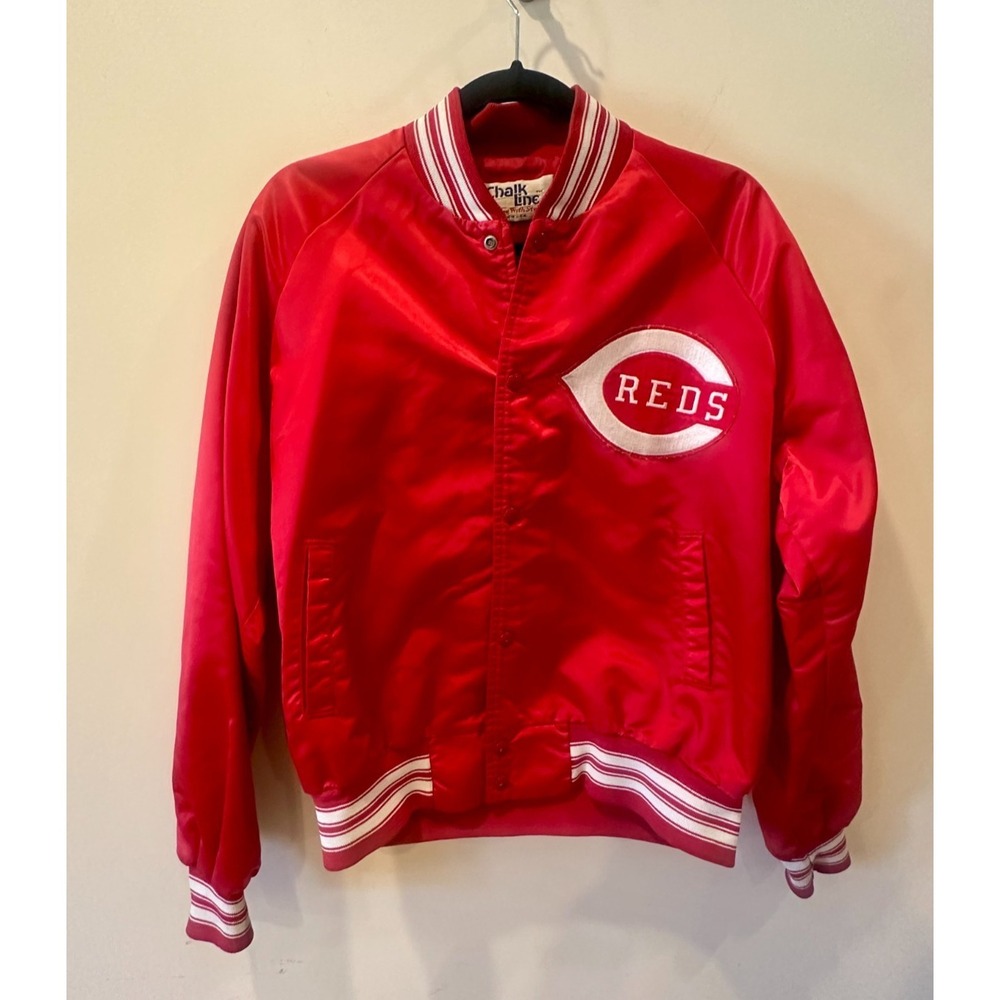 Cincinnati Reds Chalk Line Vintage 90s Satin Bomber Jacket Men's Large Hernandez